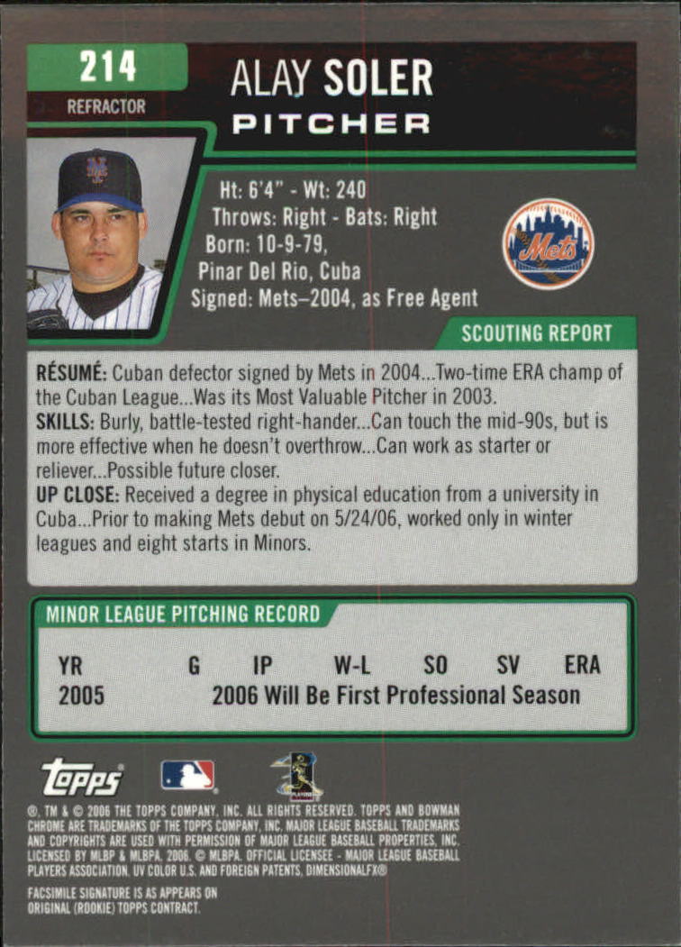 A2101- 2006 Bowman Chrome Insert +Parallel Cards -You Pick- 15+ FREE US SHIP - Picture 241 of 253