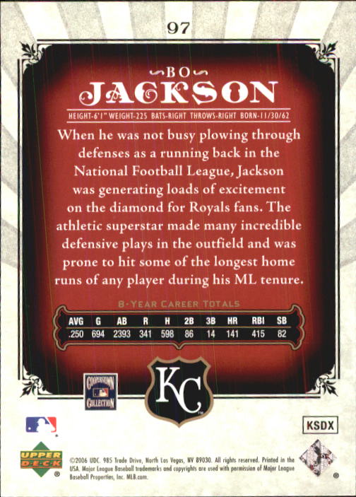 2006 SP Legendary Cuts #97 Bo Jackson back image
