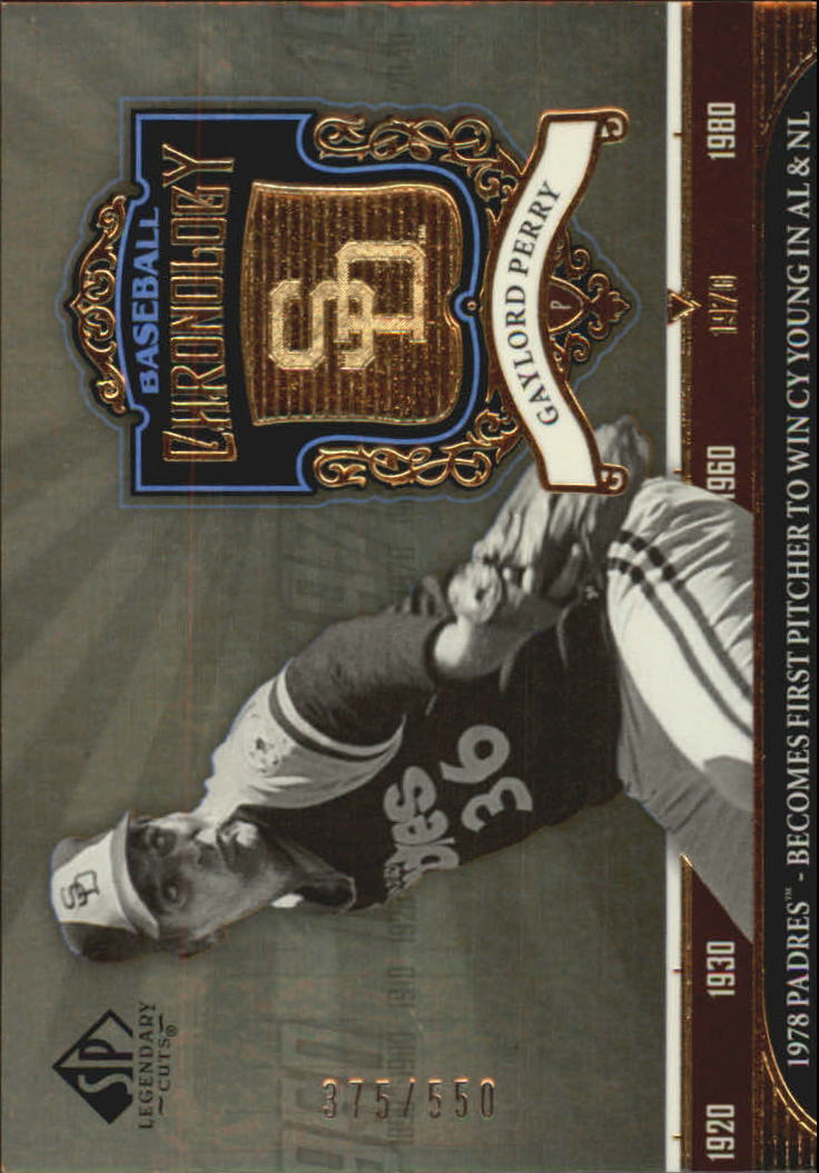 2006 SP Legendary Cuts Baseball Chronology Gold #GP Gaylord Perry