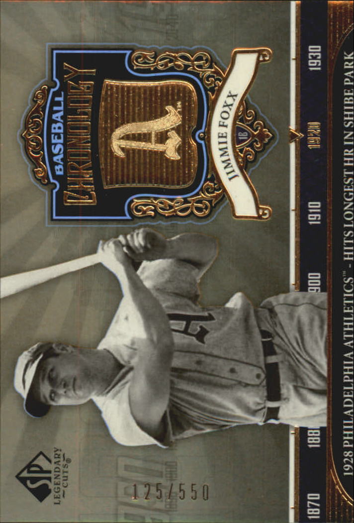 2006 SP Legendary Cuts Baseball Chronology Gold #JF Jimmie Foxx A's