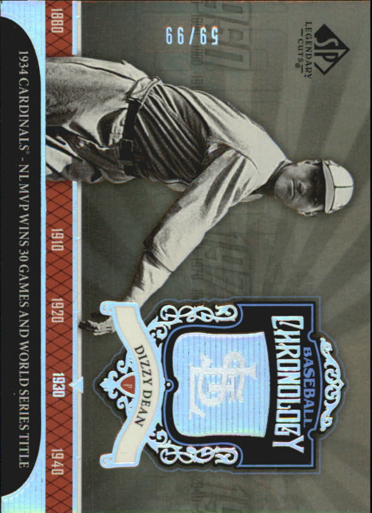 2006 SP Legendary Cuts Baseball Chronology Platinum #DZ Dizzy Dean