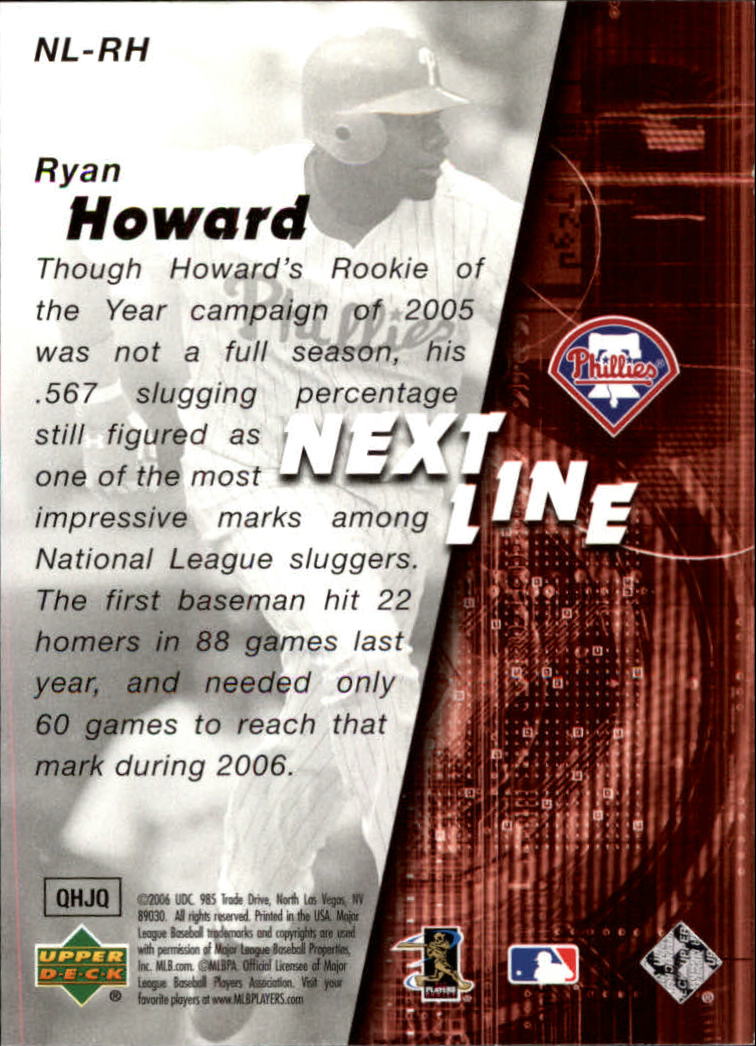 2006 SPx Next In Line #RH Ryan Howard back image
