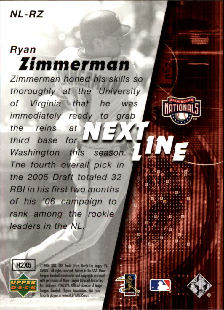 2006 SPx Next In Line #RZ Ryan Zimmerman back image
