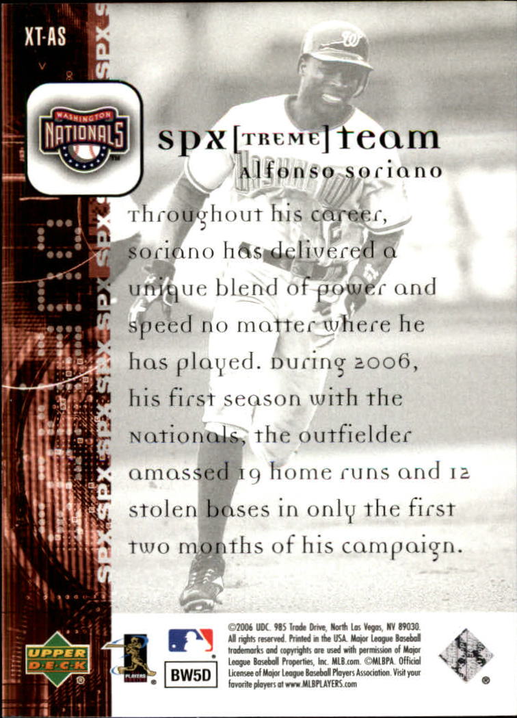 2006 SPx SPxtreme Team #AS Alfonso Soriano back image