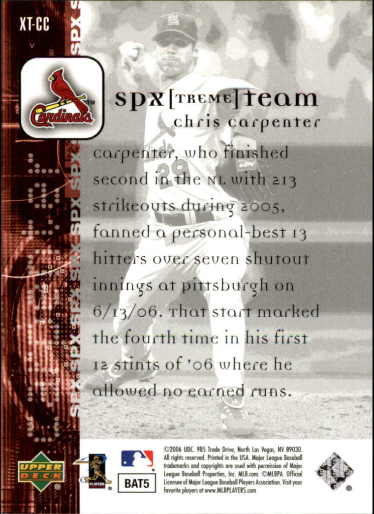 2006 SPx SPxtreme Team #CC Chris Carpenter back image