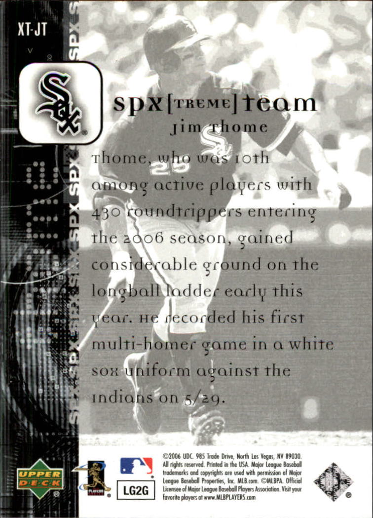 2006 SPx SPxtreme Team #JT Jim Thome back image