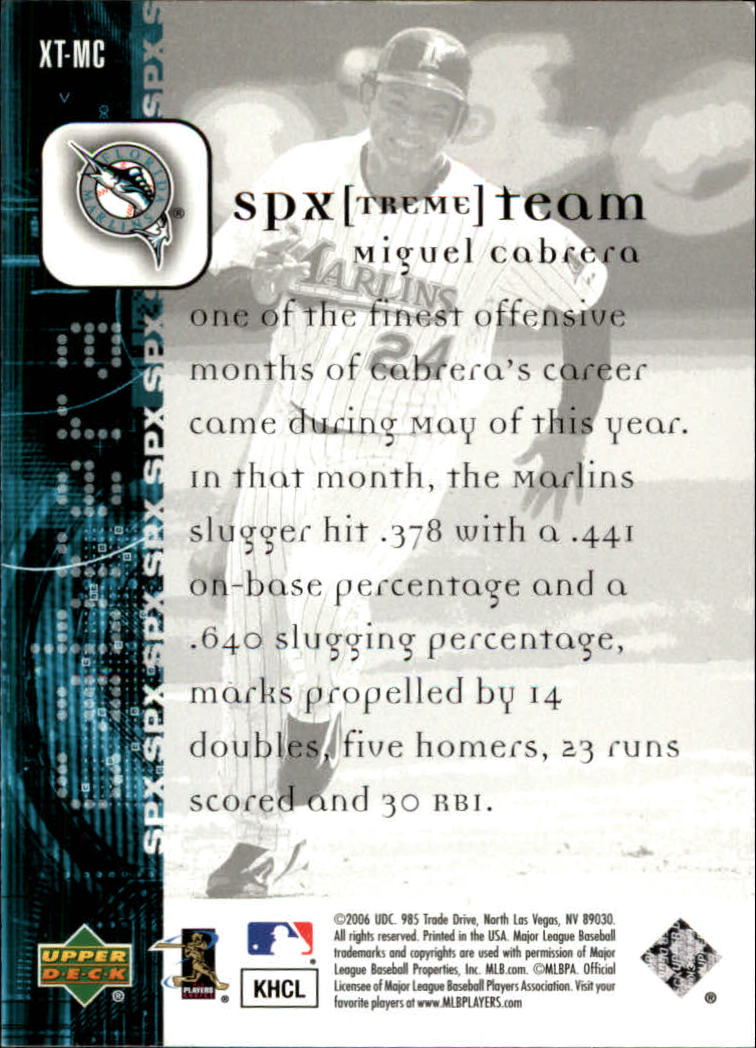 2006 SPx SPxtreme Team #MC Miguel Cabrera back image