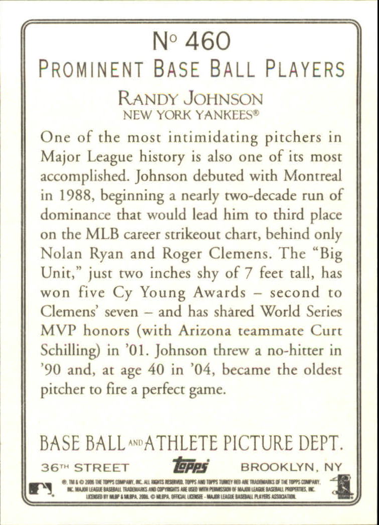 Randy Johnson cards (1990-2024) Mariners D-Backs Yankees Astros - You Choose - Picture 200 of 308