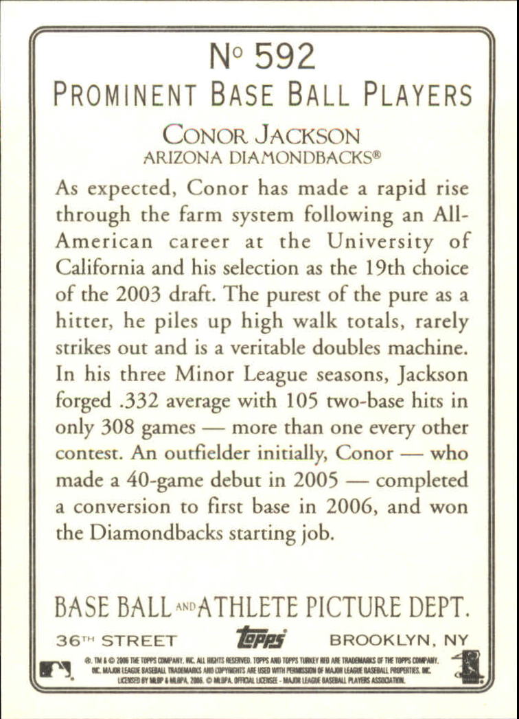 2006 Topps Turkey Red #592 Conor Jackson (RC) back image