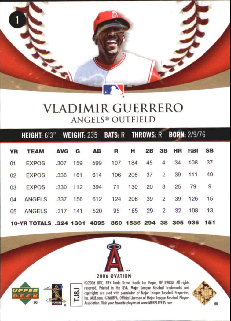 2006 Upper Deck Ovation Gold #1 Vladimir Guerrero