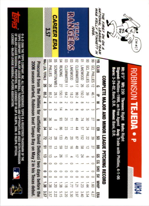 B0956- 2006 Topps Update BB Cards 1-200 +Rookies -You Pick- 15+ FREE US SHIP - Picture 69 of 400