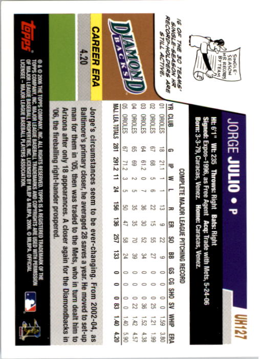 B0956- 2006 Topps Update BB Cards 1-200 +Rookies -You Pick- 15+ FREE US SHIP - Picture 255 of 400