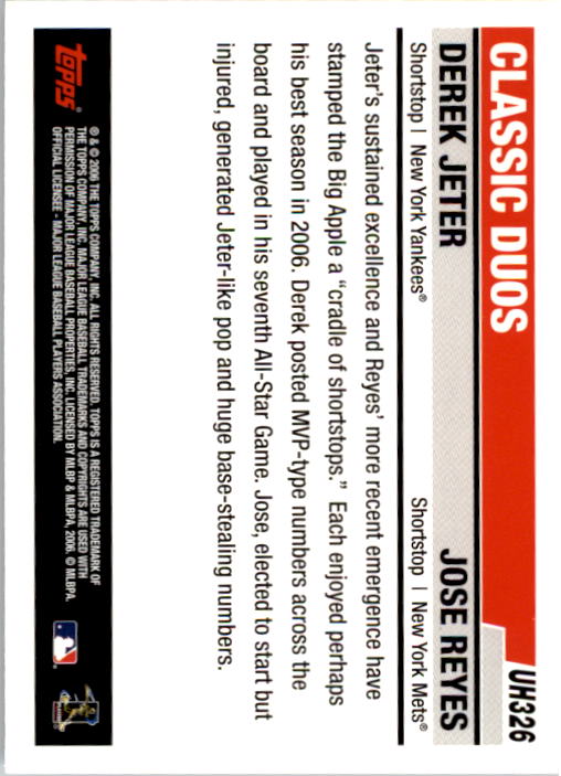 2006 Topps Update #UH326 D.Jeter/J.Reyes CD back image