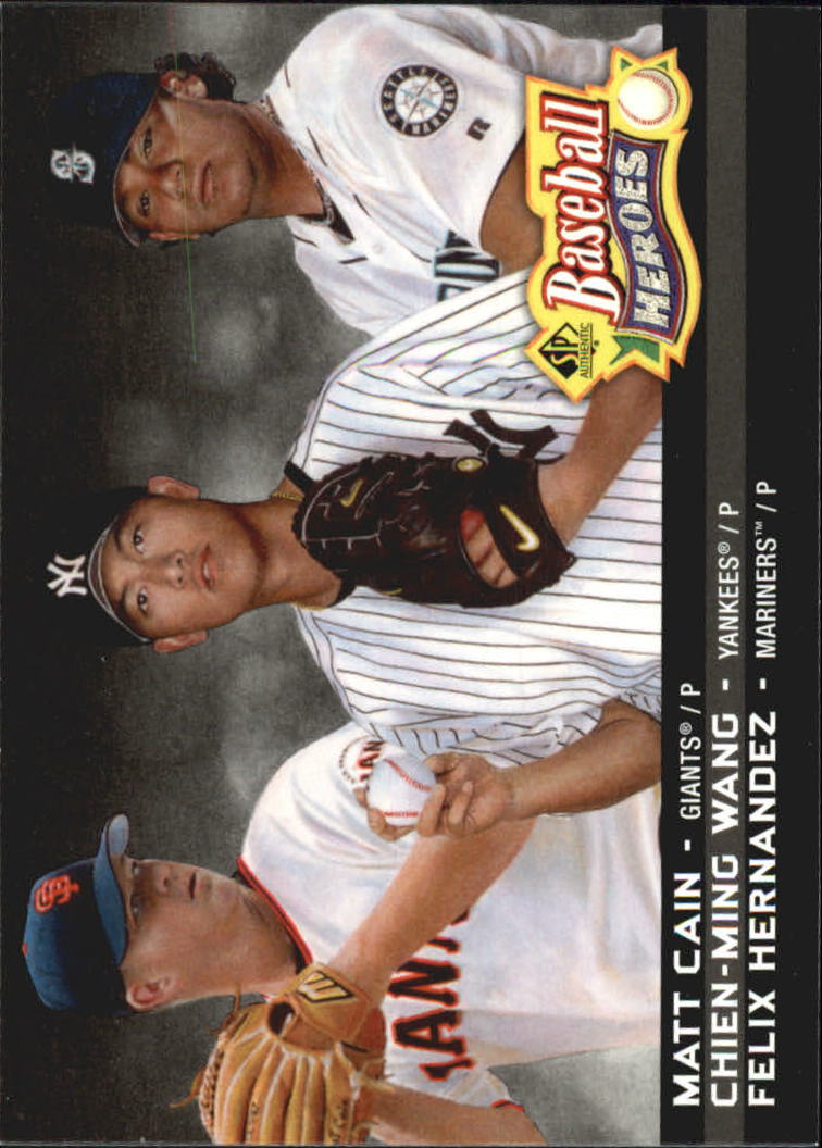 2006 SP Authentic Baseball Heroes #56 Chien-Ming Wang/Matt Cain/Felix Hernandez