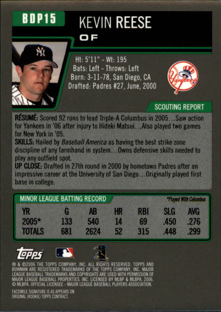 A5010- 2006 Bowman Draft Baseball Assorted Inserts -You Pick- 15+ FREE US SHIP - Picture 396 of 450