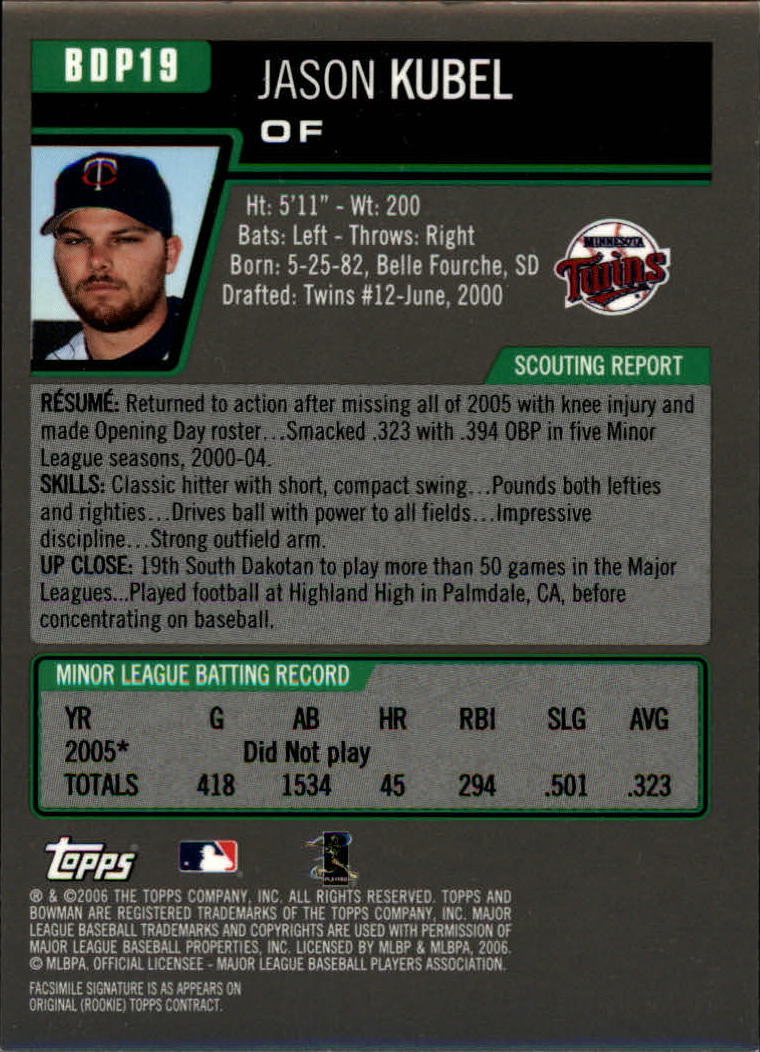 A5010- 2006 Bowman Draft Baseball Assorted Inserts -You Pick- 15+ FREE US SHIP - Picture 404 of 450