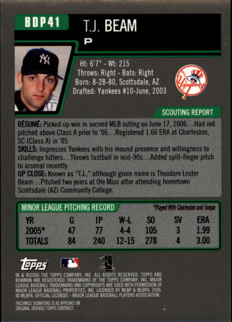 A5010- 2006 Bowman Draft Baseball Assorted Inserts -You Pick- 15+ FREE US SHIP - Picture 431 of 450