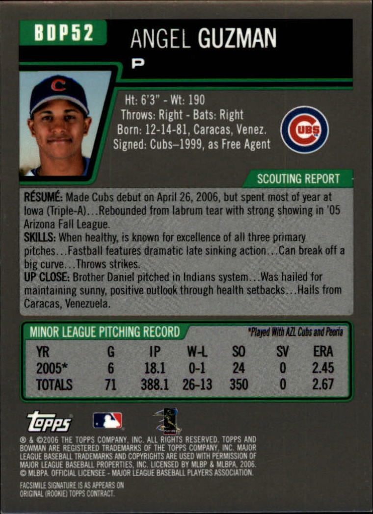 A5010- 2006 Bowman Draft Baseball Assorted Inserts -You Pick- 15+ FREE US SHIP - Picture 447 of 450