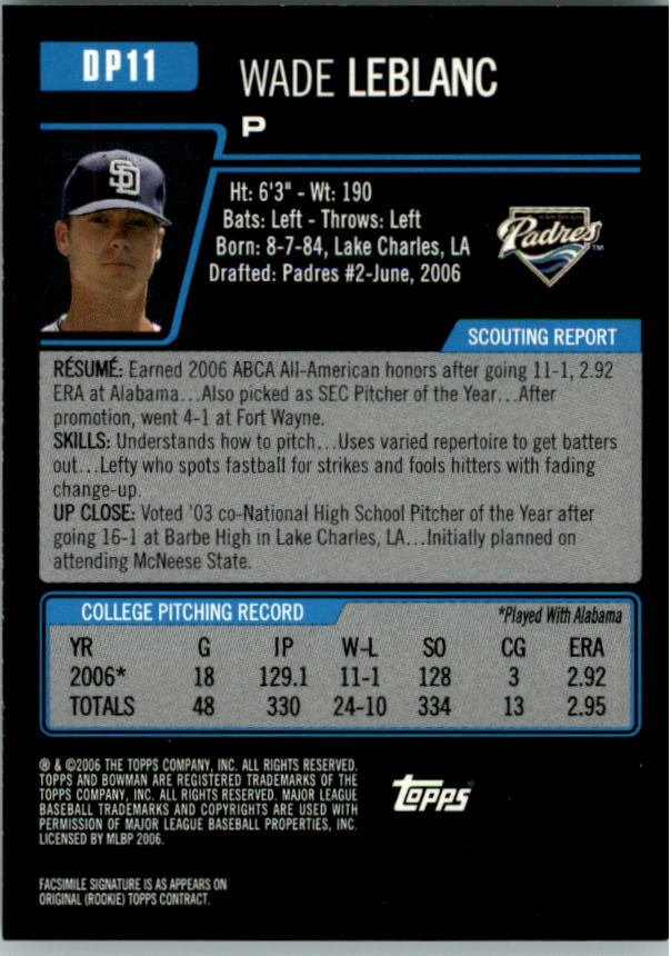 A5010- 2006 Bowman Draft Baseball Assorted Inserts -You Pick- 15+ FREE US SHIP - Picture 21 of 450