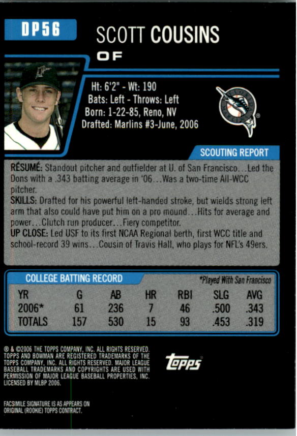 A5010- 2006 Bowman Draft Baseball Assorted Inserts -You Pick- 15+ FREE US SHIP - Picture 111 of 450
