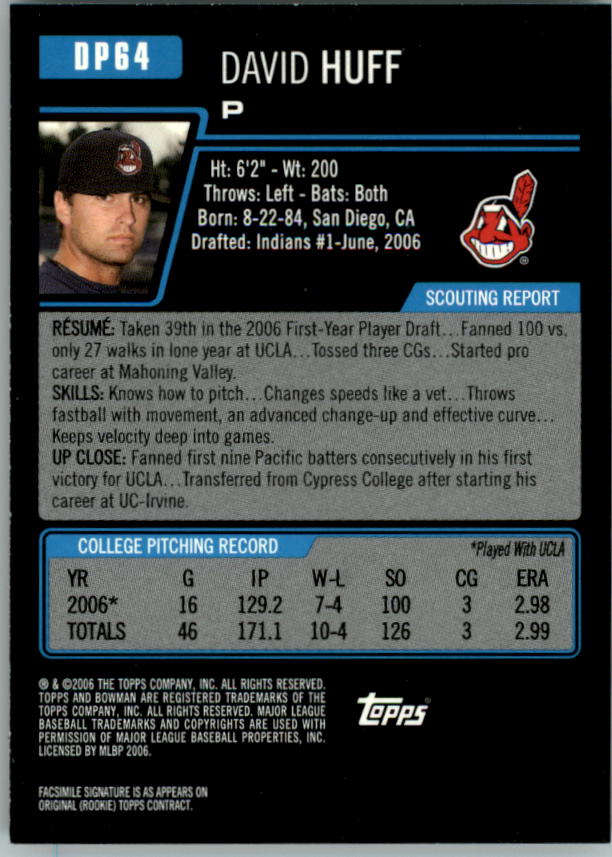 A5010- 2006 Bowman Draft Baseball Assorted Inserts -You Pick- 15+ FREE US SHIP - Picture 121 of 450