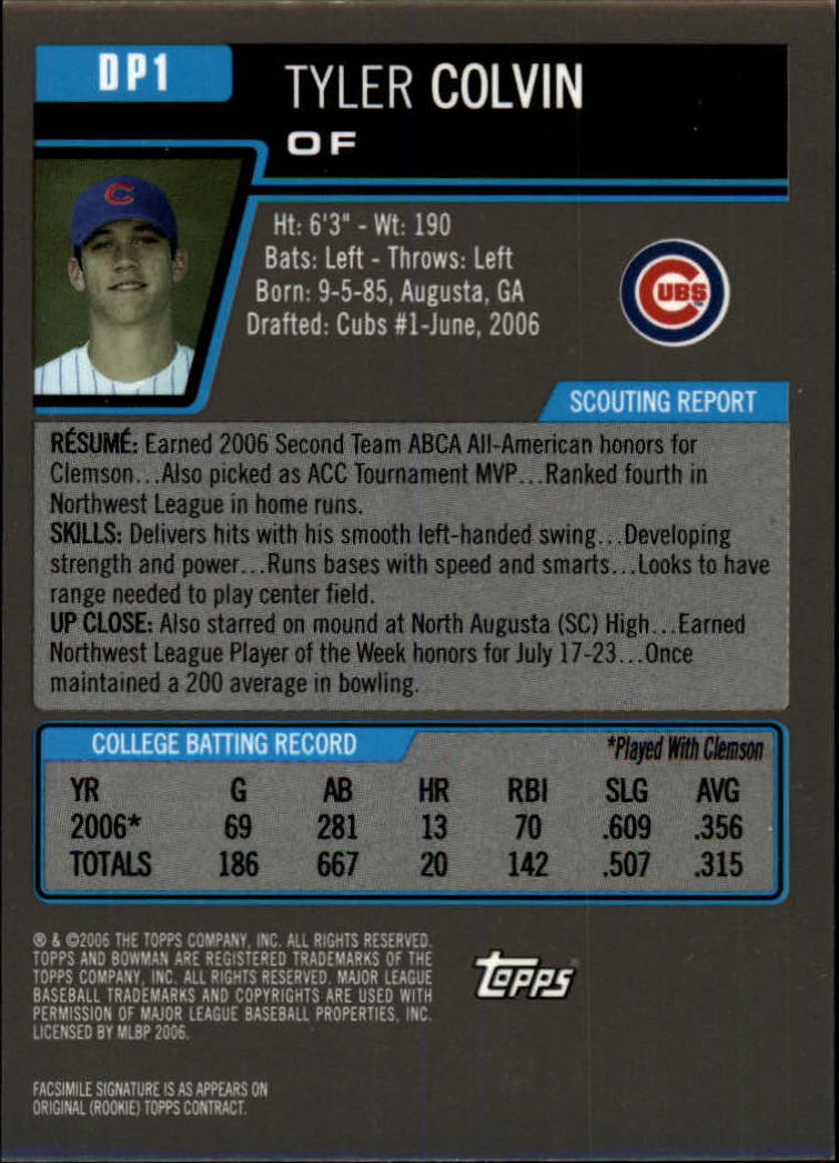 A5010- 2006 Bowman Draft Baseball Assorted Inserts -You Pick- 15+ FREE US SHIP - Picture 125 of 450