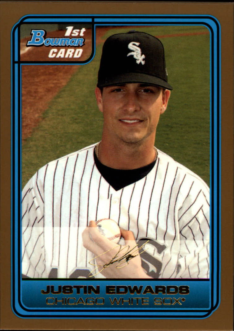 2006 Bowman Draft Draft Picks Gold #14 Justin Edwards