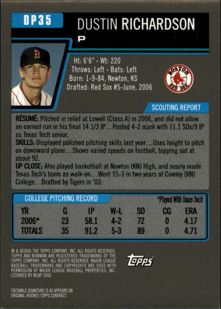A5010- 2006 Bowman Draft Baseball Assorted Inserts -You Pick- 15+ FREE US SHIP - Picture 177 of 450