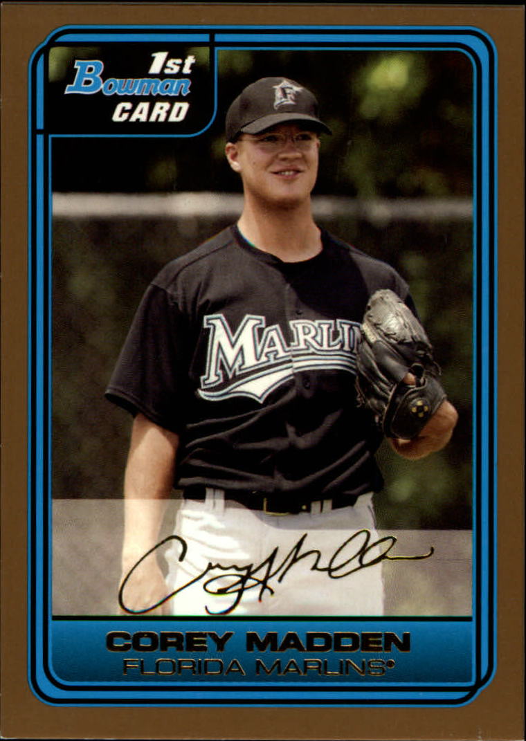 2006 Bowman Draft Draft Picks Gold #39 Corey Madden
