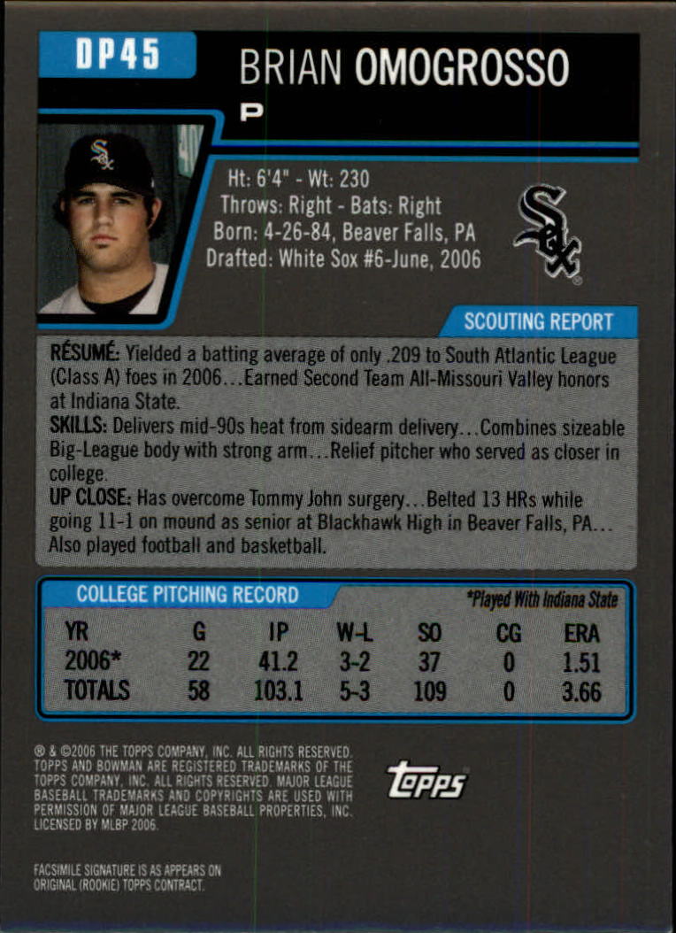 A5010- 2006 Bowman Draft Baseball Assorted Inserts -You Pick- 15+ FREE US SHIP - Picture 192 of 450