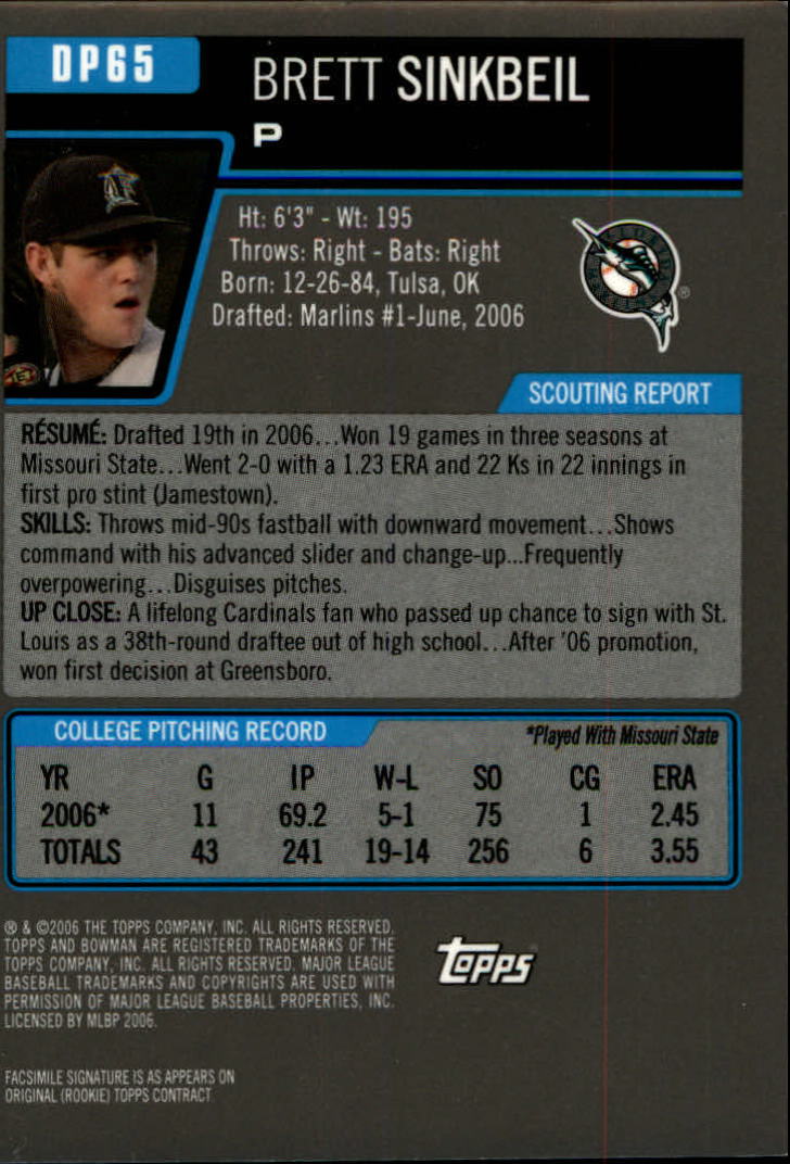 A5010- 2006 Bowman Draft Baseball Assorted Inserts -You Pick- 15+ FREE US SHIP - Picture 226 of 450