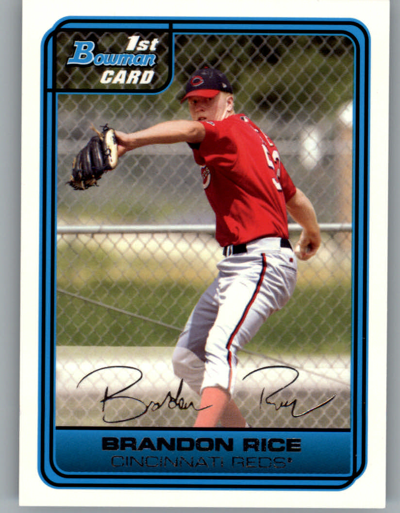 2006 Bowman Draft Draft Picks White #28 Brandon Rice