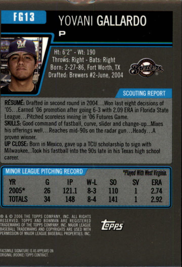 A5010- 2006 Bowman Draft Baseball Assorted Inserts -You Pick- 15+ FREE US SHIP - Picture 317 of 450