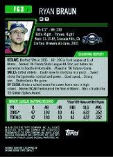 2006 Bowman Draft Future's Game Prospects Relics #3 Ryan Braun Jsy B back image