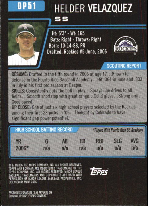 A0678- 2006 Bowman Chrome Draft BB Card #s 1-55+ -You Pick- 15+ FREE US SHIP - Picture 160 of 286