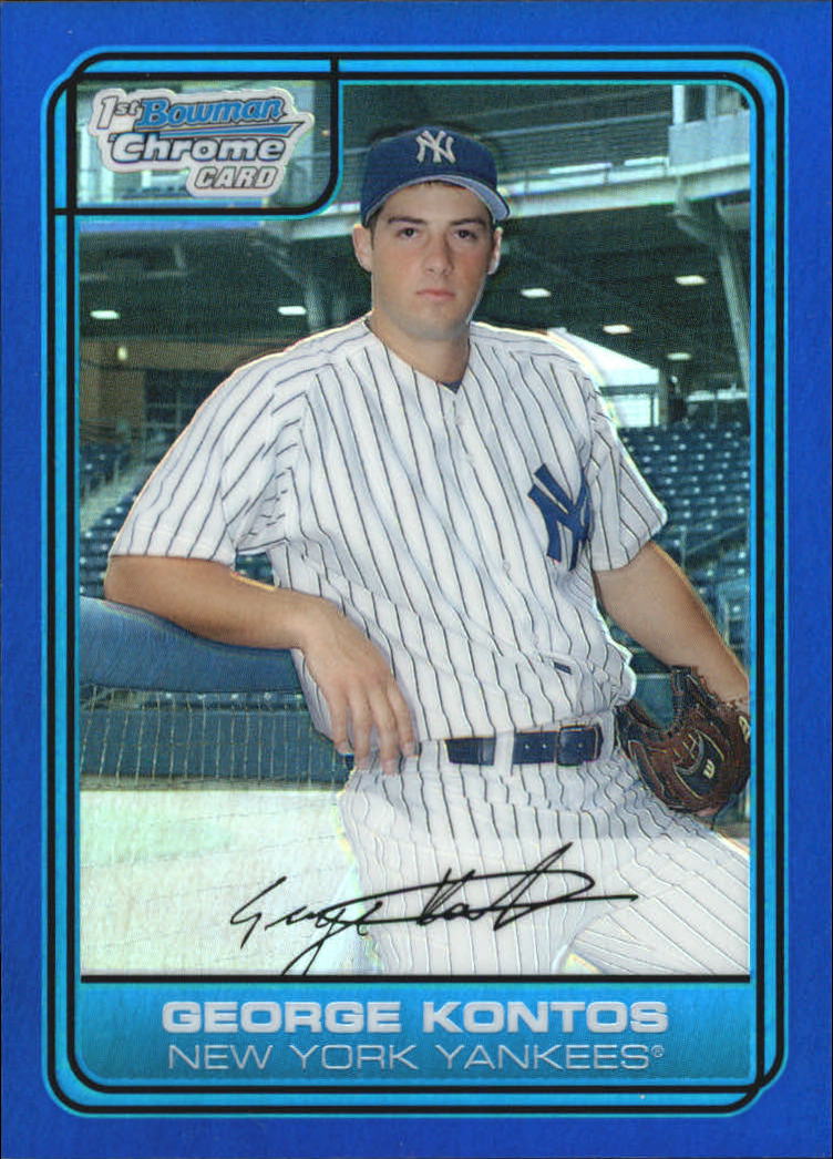 2006 Bowman Chrome Draft Draft Picks Blue Refractors #32 George Kontos