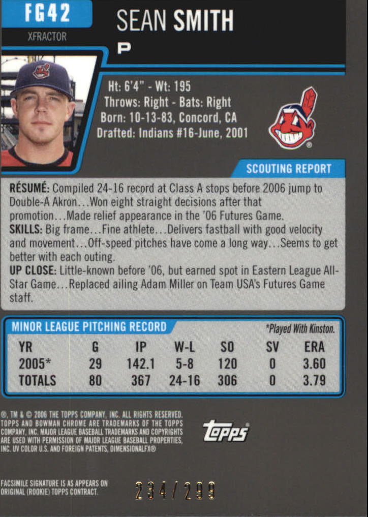 2006 Bowman Chrome Draft Future's Game Prospects X-Fractors #42 Sean Smith