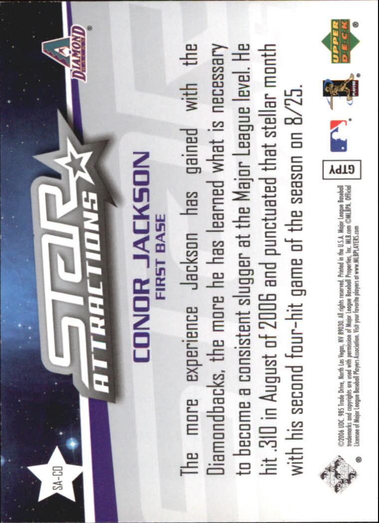 2006 Upper Deck Star Attractions Silver #CO Conor Jackson UPD back image