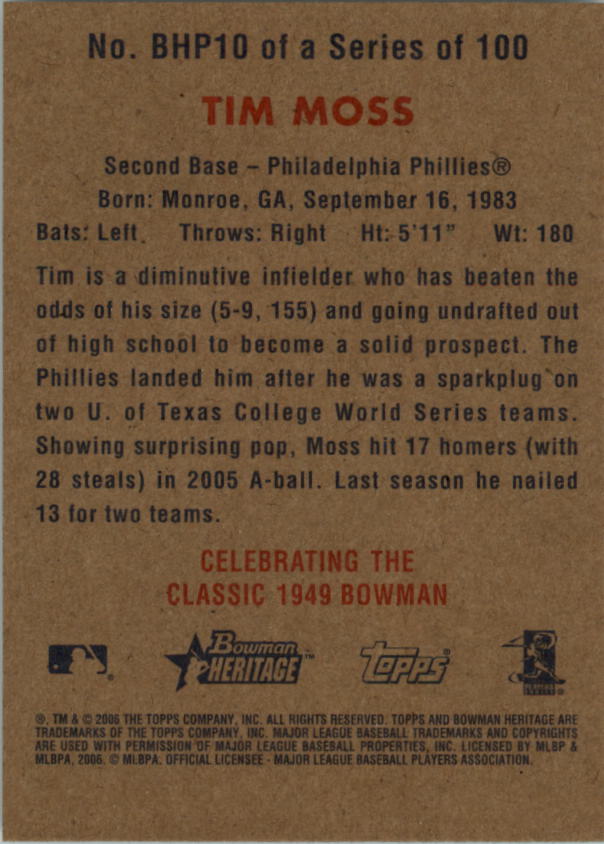 A4937- 2006 Bowman Heritage BB # S 1-300 + Einsätze -du Pick- 15 + Gratis US - Bild 241 von 343
