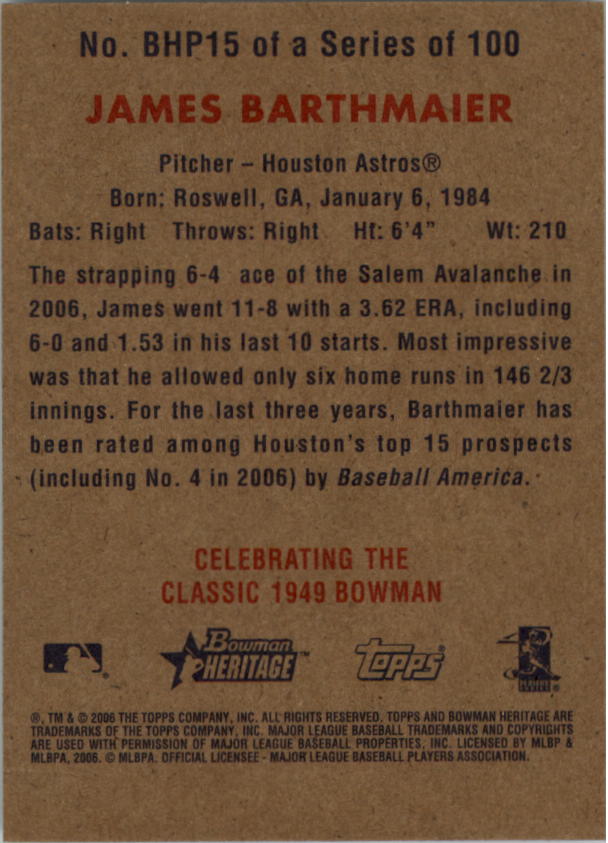 A4937- 2006 Bowman Heritage BB # S 1-300 + Einsätze -du Pick- 15 + Gratis US - Bild 251 von 343