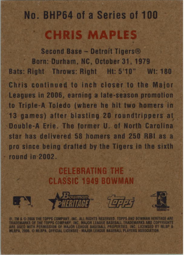A4937- 2006 Bowman Heritage BB # S 1-300 + Einsätze -du Pick- 15 + Gratis US - Bild 301 von 343