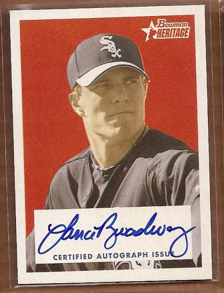 2006 Bowman Heritage Signs of Greatness #LB Lance Broadway B