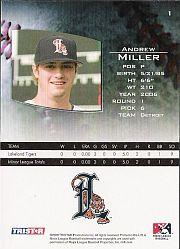 2006 TRISTAR Prospects Plus #1 Andrew Miller PD back image