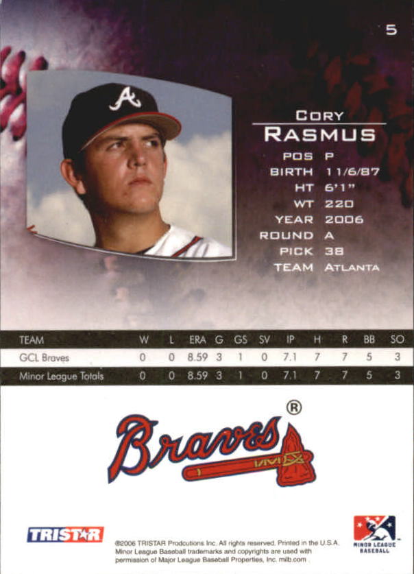 2006 TRISTAR Prospects Plus #5 Cory Rasmus PD back image