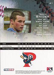2006 TRISTAR Prospects Plus #41 Travis Snider PD back image