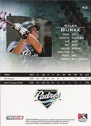 2006 TRISTAR Prospects Plus #42 Kyler Burke PD back image