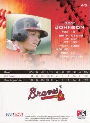 2006 TRISTAR Prospects Plus #43 Cody Johnson PD back image