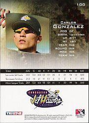2006 TRISTAR Prospects Plus #100 Carlos Gonzalez back image
