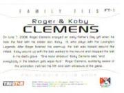 2006 TRISTAR Prospects Plus Family Ties #1 Roger Clemens/Koby Clemens back image