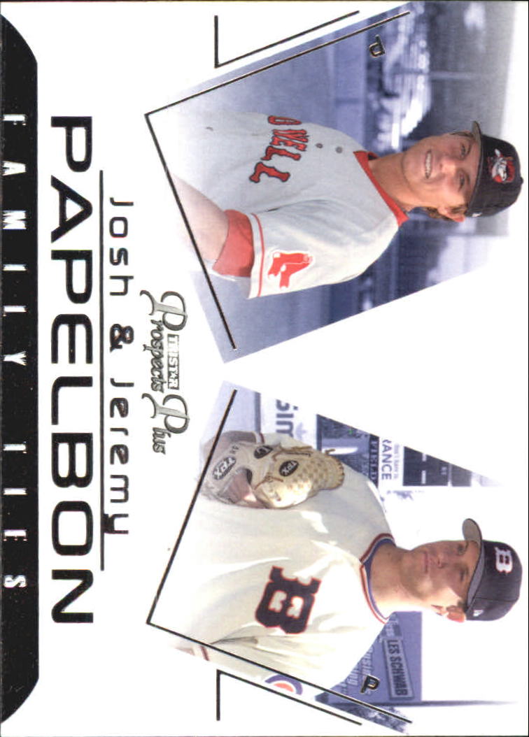 2006 TRISTAR Prospects Plus Family Ties #3 Josh Papelbon/Jeremy Papelbon